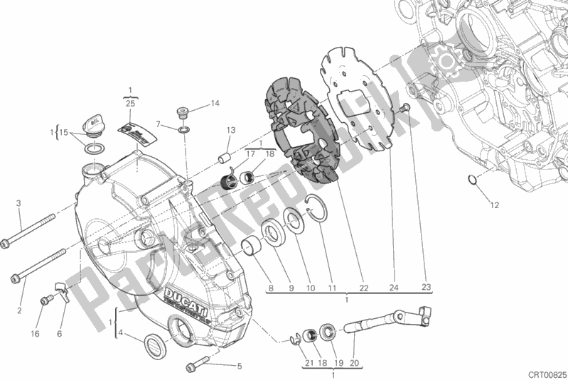 All parts for the Clutch Cover of the Ducati Monster 821 Stealth 2020